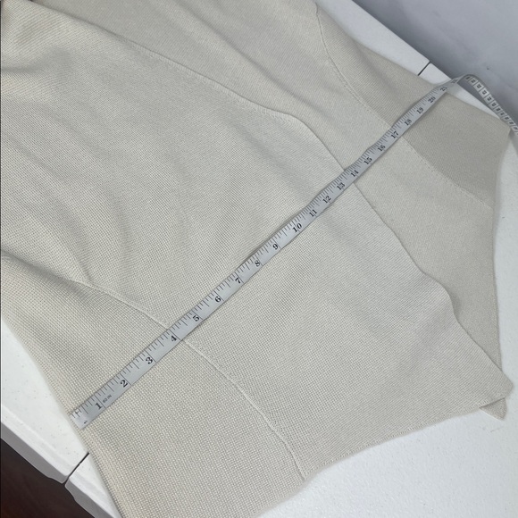 Eileen Fisher Sz M Cardigan Sweater Cream Silk Cotton Angled Front - Picture 12 of 14